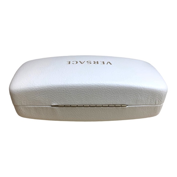 VTG VERSACE Cream White Large Gold Eyeglasses Sunglasses Hard Shell Travel Case - Picture 4 of 7